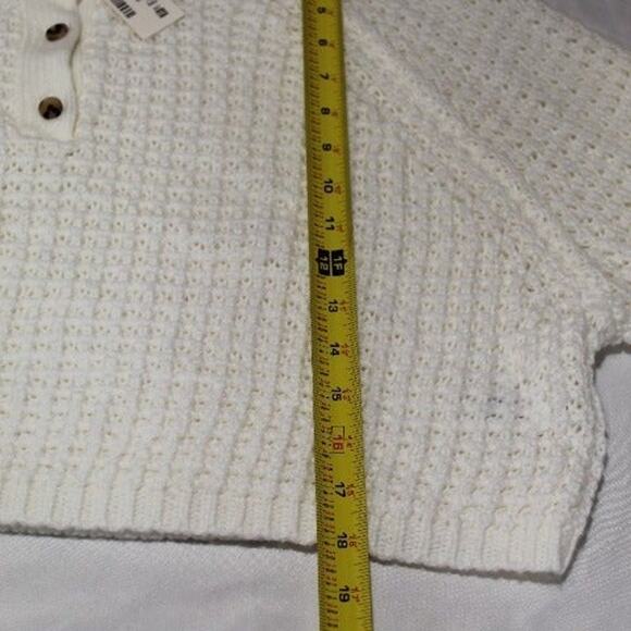 Aeropostale Women's XXL White Loose Knit Cropped Sweater Long Sleeve - NWT - Picture 9 of 10